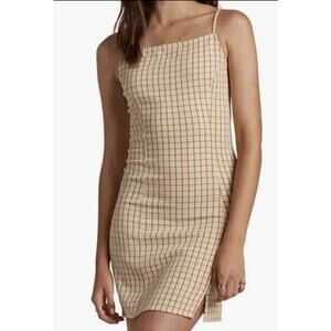 Billabong Cruising Plaid Mini Dress - Brown/Tan, Size Large
